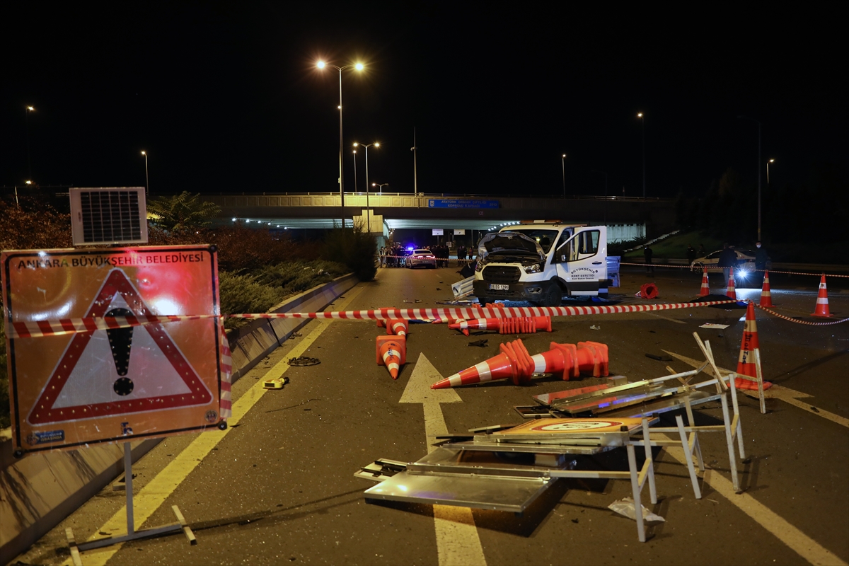 Ankara'daki trafik kazasında bir belediye işçisi hayatını kaybetti, 3 kişi yaralandı