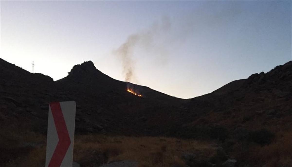 Bodrum'da otluk ve çalılık alanda çıkan yangın söndürüldü