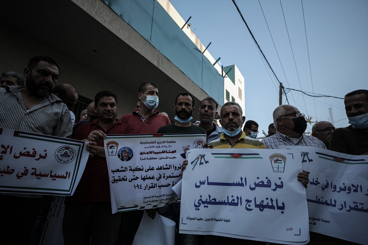 Filistinliler ABD'nin UNRWA'yla yaptığı “şartlı destek” anlaşmasını protesto etti