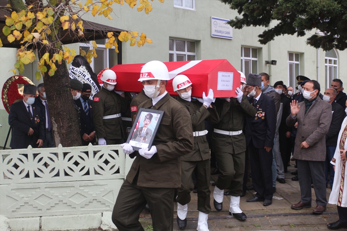 Tekirdağ'da vefat eden Kıbrıs gazisi son yolculuğuna uğurlandı
