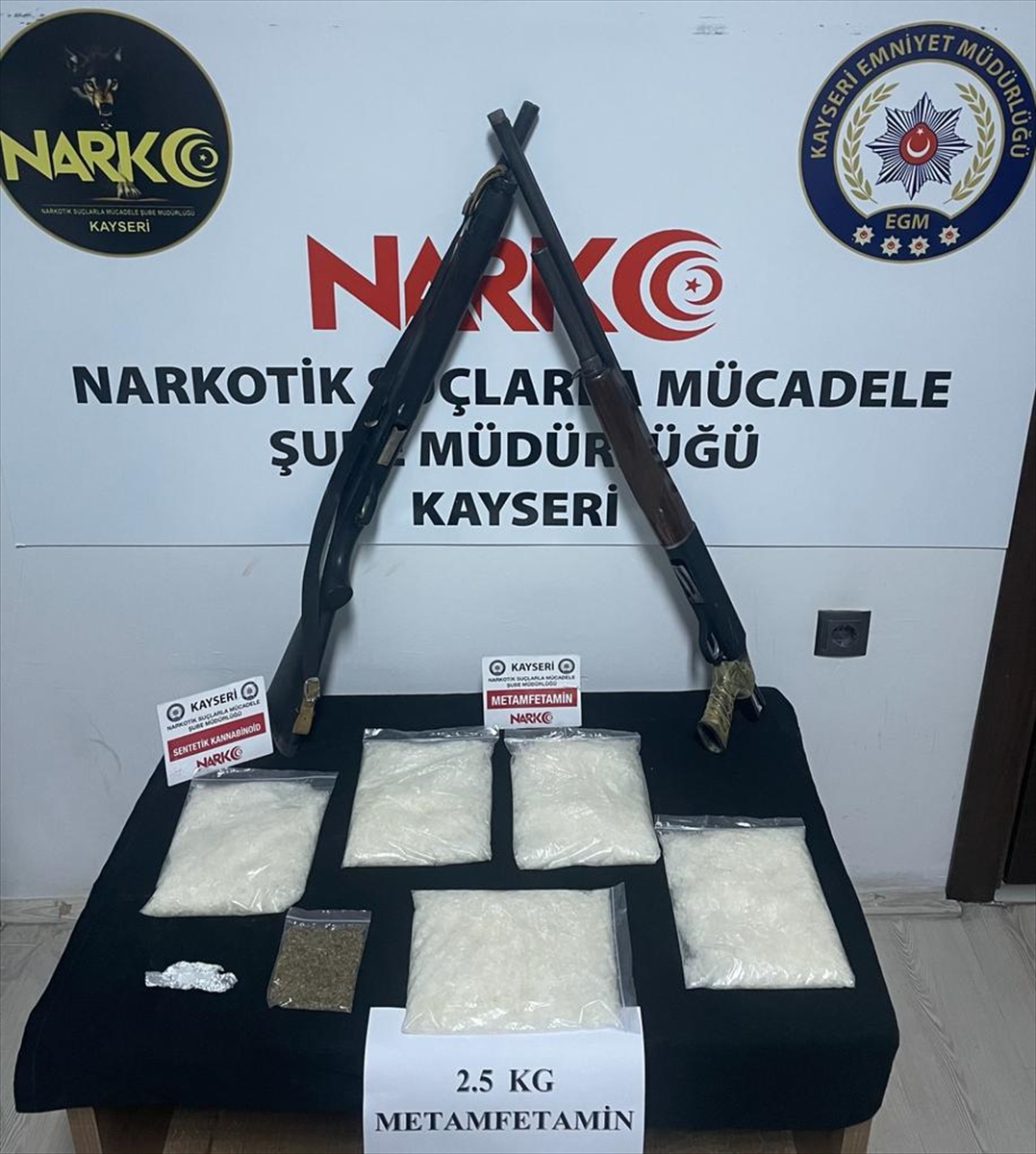 Kayseri'de 2,5 kilogram sentetik uyuşturucu ele geçirildi