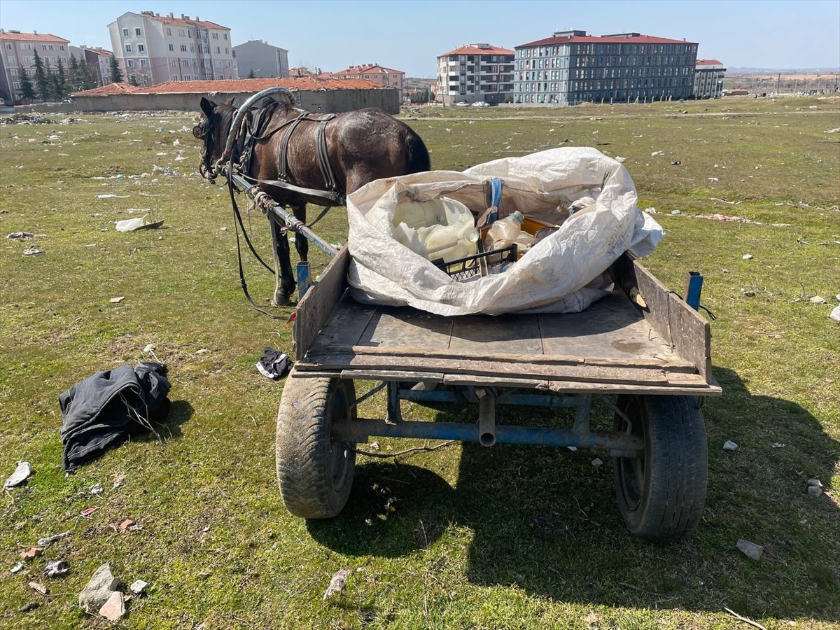 Kırklareli'nde polisin kovaladığı iki hırsızlık zanlısı at arabasını bırakıp kaçtı