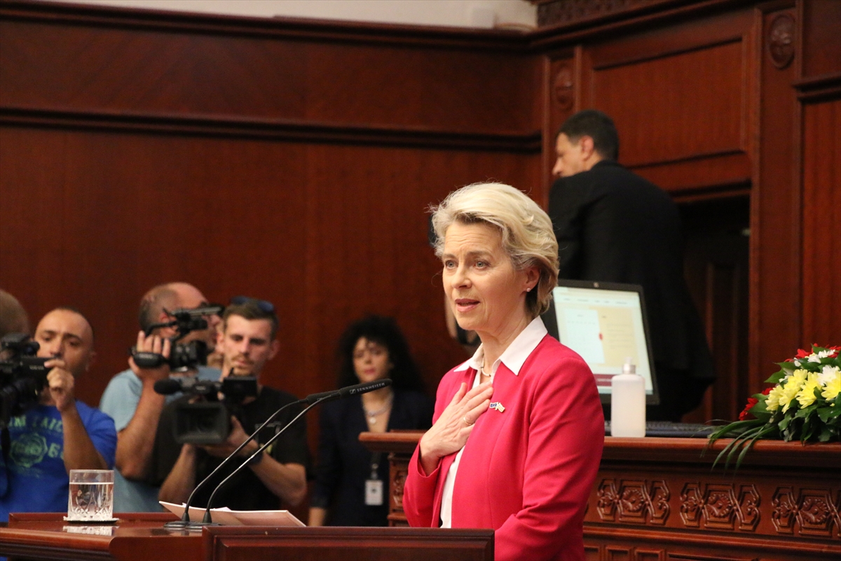 AB Komisyonu Başkanı von der Leyen, Kuzey Makedonya meclisine hitap etti: