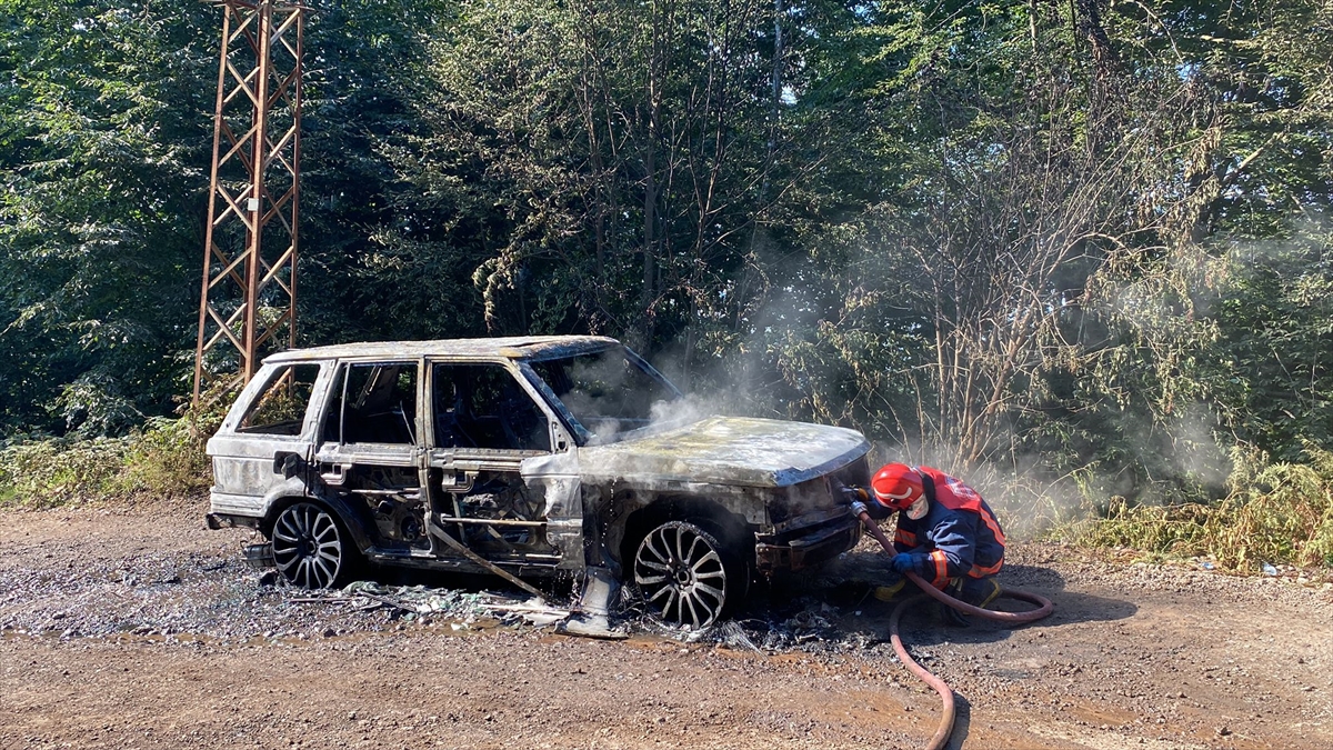 Sakarya'da yayla yolunda alev alan cip kullanılamaz hale geldi