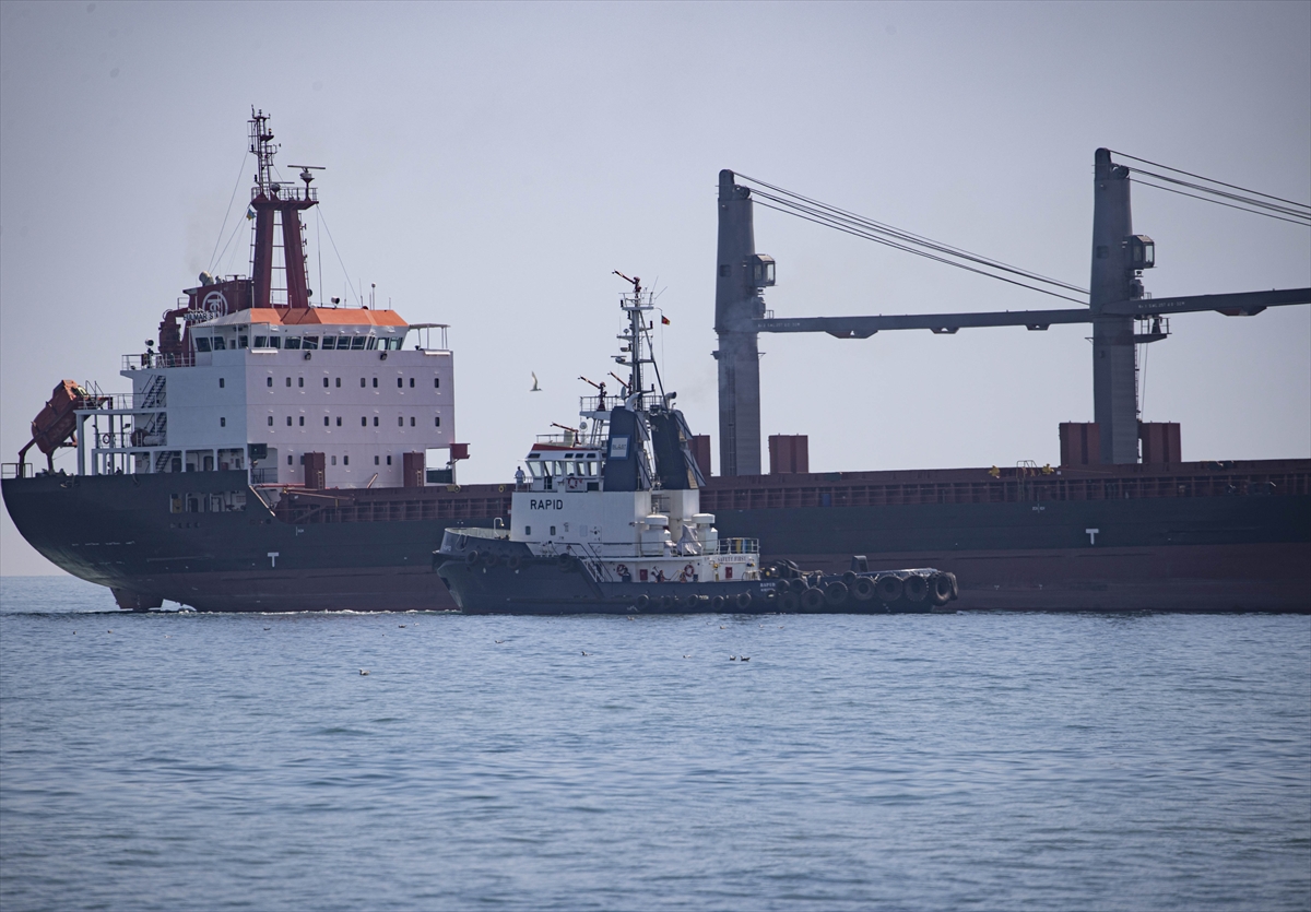 Ukrayna'dan tahıl taşıyacak “Fulmar S” isimli gemi, Ukrayna'nın Çernomorsk Limanı'na geldi