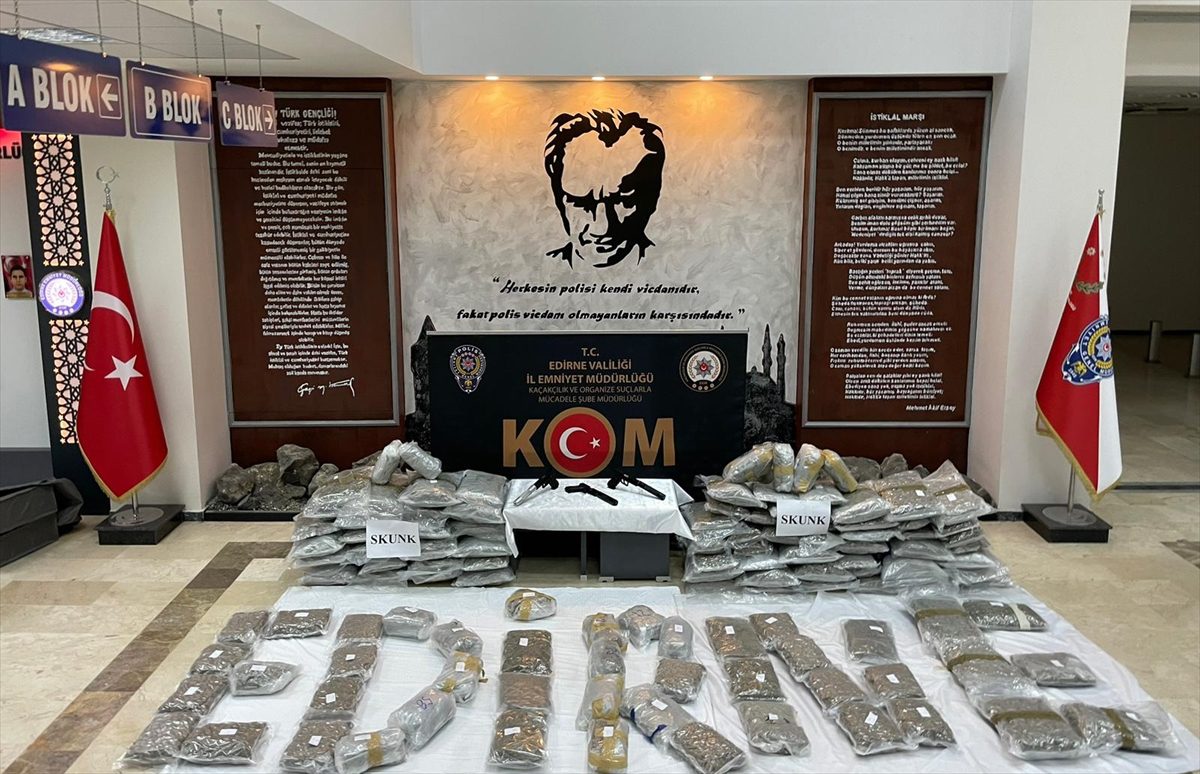 Edirne'de bir tırda 95 kilo 754 gram sentetik uyuşturucu ele geçirildi