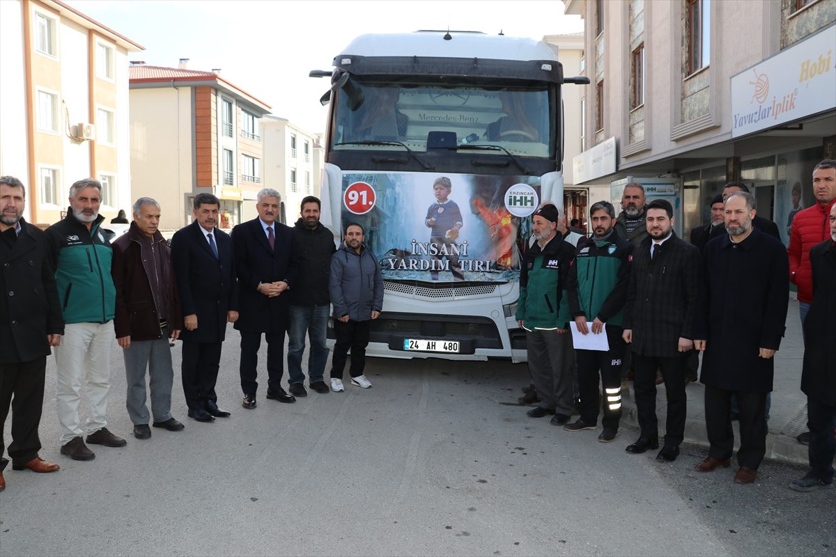 Erzincan’dan Suriye’ye 1 tır insani yardım gönderildi