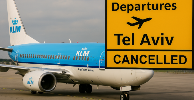 Hollanda hava yolu şirketi KLM, Tel Aviv’e uçuşları iptal ettiğini açıkladı